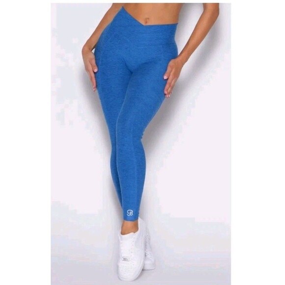 Bombshell Sportswear Contour Leggings Blue Scrunch Back Athletic Size M - Picture 1 of 11